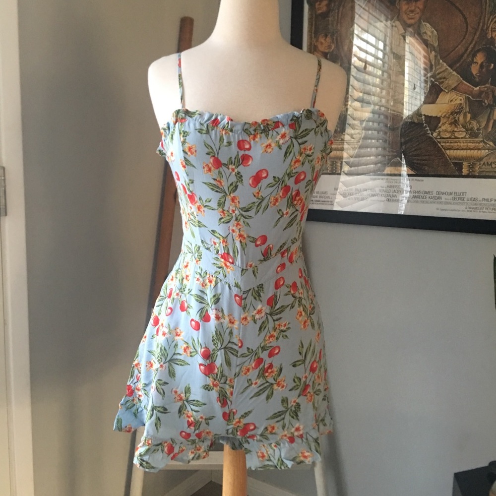 Cherry print sleeveless romper